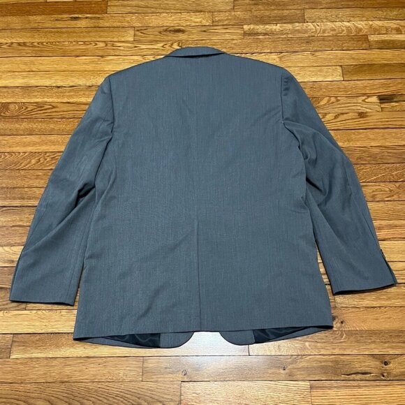 Van Heusen Mens Blazer Suit Jacket Size 46L Gray 2 Button Sport Coat Wedding - Picture 6 of 6